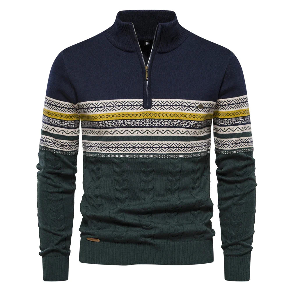 James - Hochwertiger Pullover mit Retro-Mustern